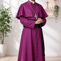 Bishop Cassock Purple Amaranth Red – Clergy Robe For Church, Priest Cassock, Religious Vestment, Custom Made