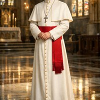 Bishop Cassock Robe – White Clergy Vestment with Fascia