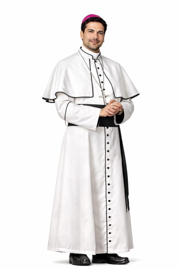 Bishop Cassock White Clergy Robe For Church, Priest Cassock, Religious Vestment, Custom Made