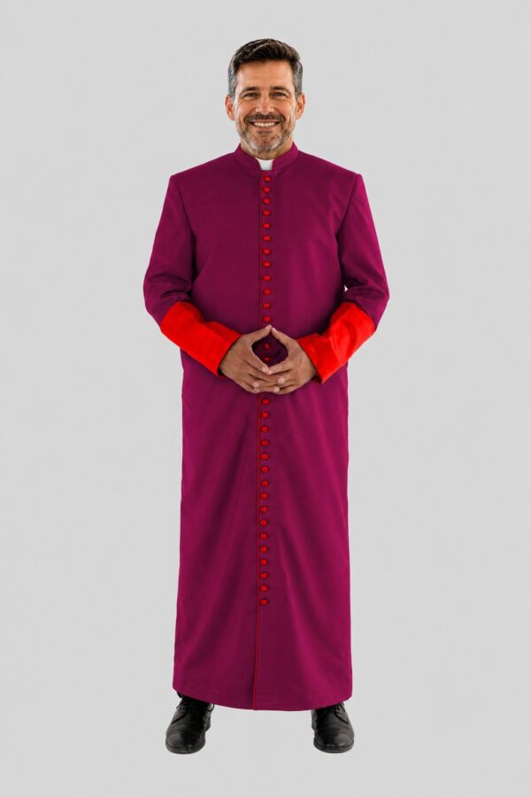 Protonotary Apostolic Cassock with Honor Trim and Satin Accents