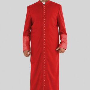 Red Cassock Designed for Cardinals with 33 Buttons & Satin Finish