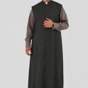 Black Sleeveless Clergy Robe for Ministers and Preachers