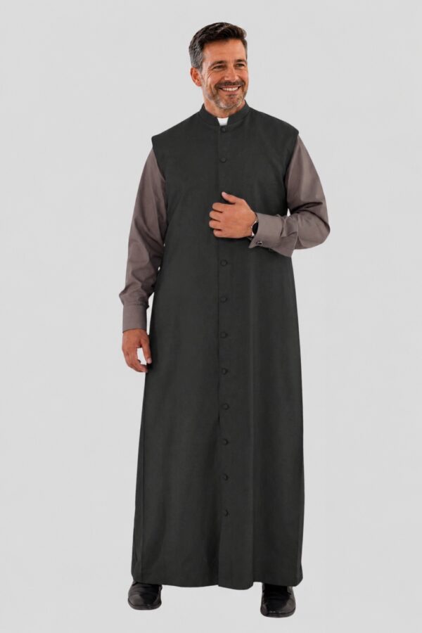 Black Sleeveless Clergy Robe for Ministers and Preachers