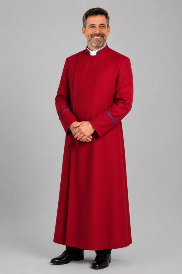 Custom Red Anglican Cassock for Male Clergy