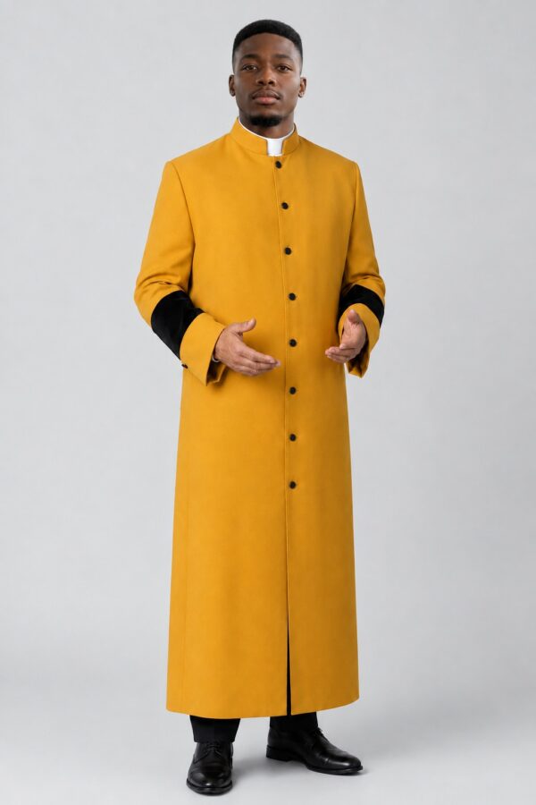 Golden Honor Clergy Robe with Black Accents Golden Honor Clergy Robe with Black Accents