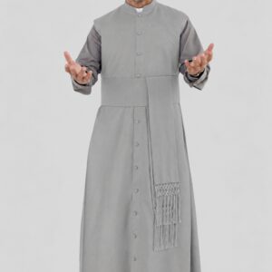 Gray Sleeveless Clergy Robe with Top-Quality Stitching by Holy Clergy