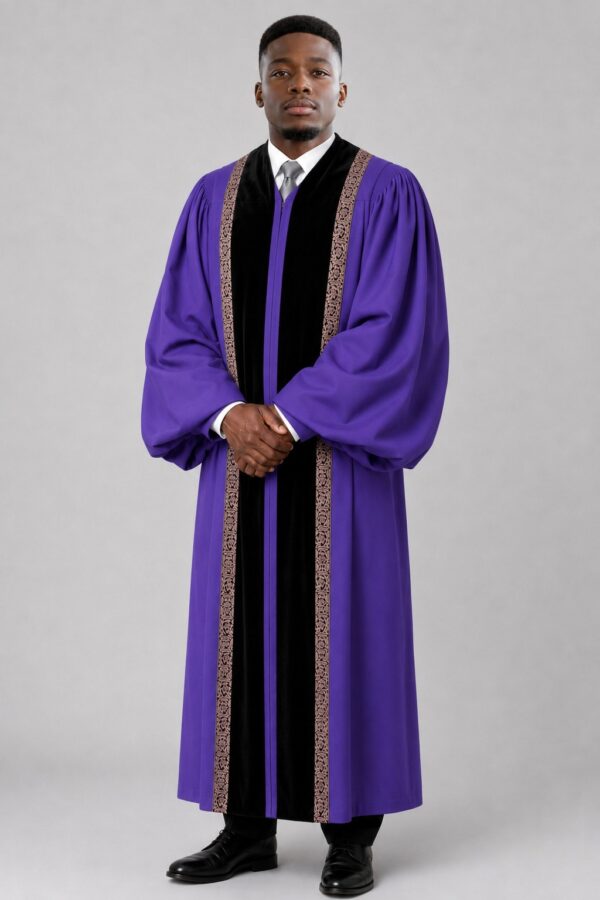 Luminary Roman Purple Pulpit Robe Velvet Panels