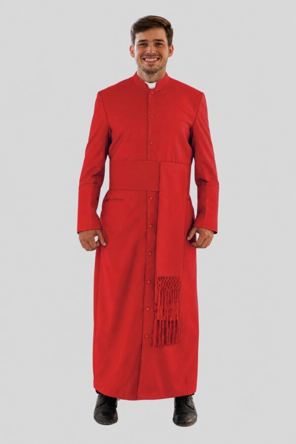 Luxurious Red Clergy Robe for Spiritual Celebrations Luxurious Red Clergy Robe for Spiritual Celebrations