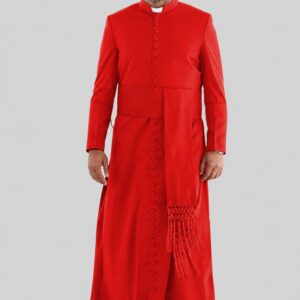 Luxury Red Clergy Cassock for Church Celebrations & Services