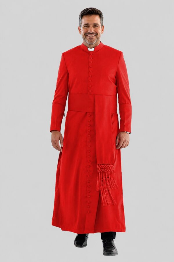 Luxury Red Clergy Cassock for Church Celebrations & Services Luxury Red Clergy Cassock for Church Celebrations & Services