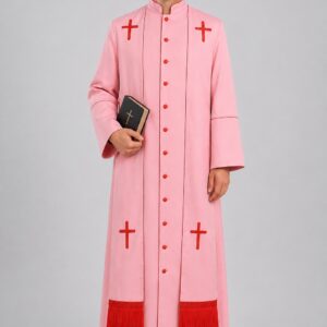 Men’s Adam Clergy Robe with Cross Embroidered Stole Formal Church Attire