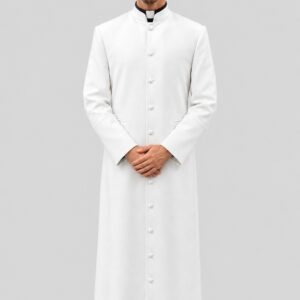 Pure White Pastor Robe for Men Classic Fit for Ceremonial Use