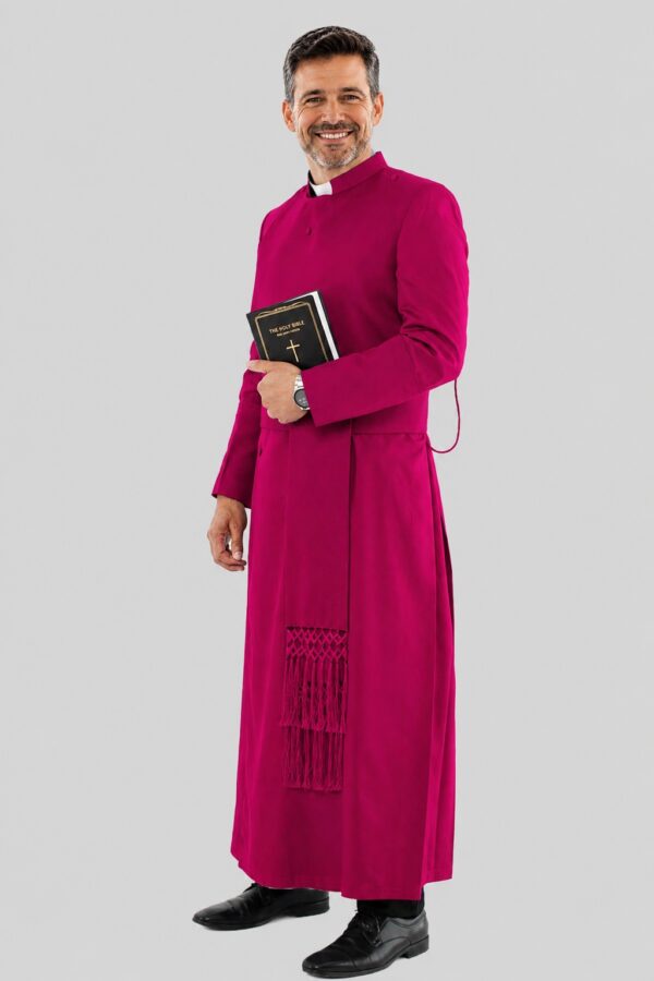 Red Purple Refined Anglican Cassock for Men Tailored for Comfort Red Purple Refined Anglican Cassock for Men Tailored for Comfort