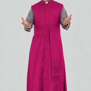 Red Purple Sleeveless Clergy Robe for Ceremonial Services