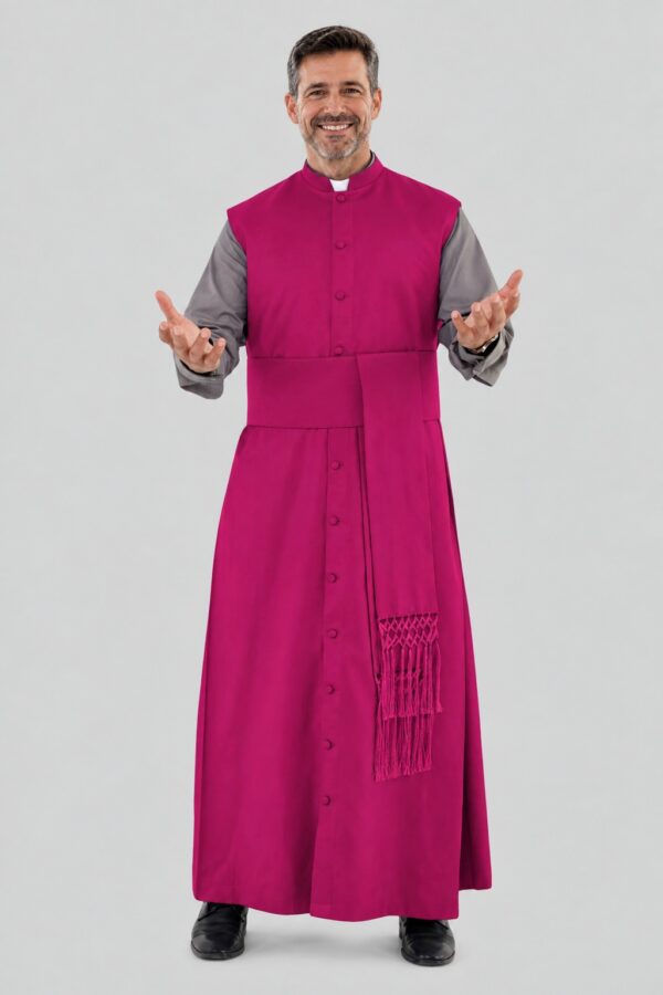 Red Purple Sleeveless Clergy Robe for Ceremonial Services