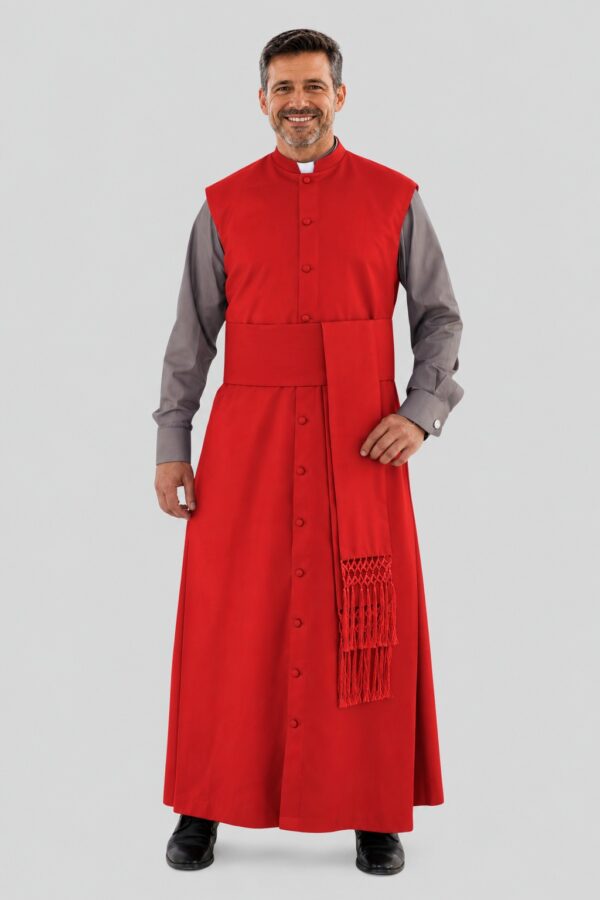 Red Sleeveless Clergy Robe for Pastors and Ceremonies