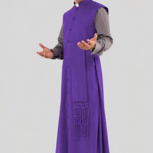 Roman Purple Sleeveless Clergy Robe for Worship Leaders