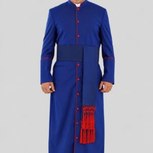 Royal Blue Clergy Robe with Red Trim