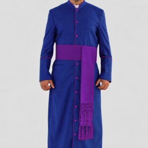 Royal Blue Clergy Robe with Roman Purple Trim