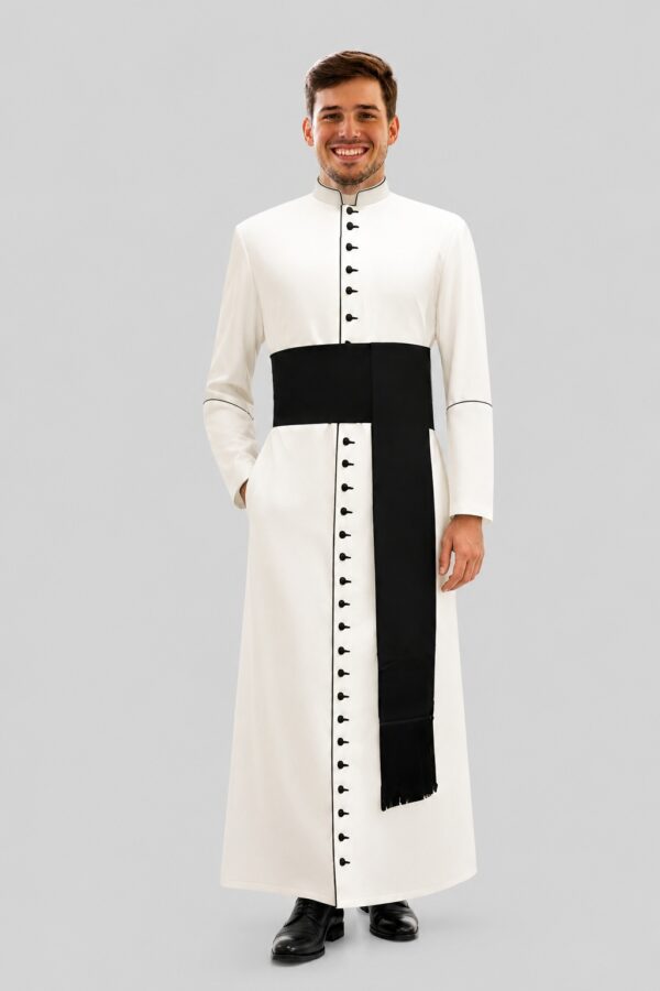 Sacred White Clergy Cassock Inspired by the Holy Father’s